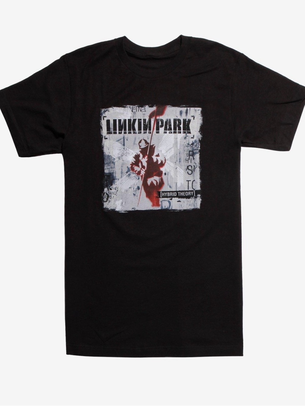 Hot Topic Linkin Park Hybrid Theory Black Tee with Red and White Graphic